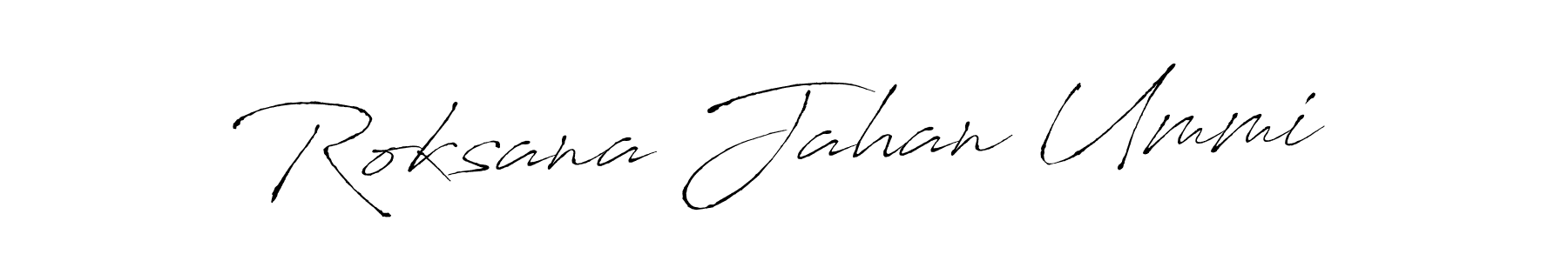 The best way (Antro_Vectra) to make a short signature is to pick only two or three words in your name. The name Roksana Jahan Ummi include a total of six letters. For converting this name. Roksana Jahan Ummi signature style 6 images and pictures png