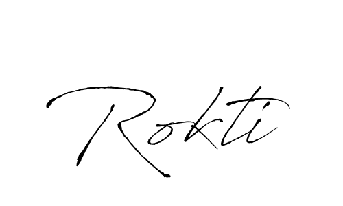 Design your own signature with our free online signature maker. With this signature software, you can create a handwritten (Antro_Vectra) signature for name Rokti. Rokti signature style 6 images and pictures png