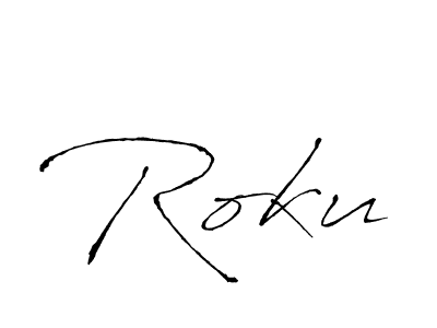 Roku stylish signature style. Best Handwritten Sign (Antro_Vectra) for my name. Handwritten Signature Collection Ideas for my name Roku. Roku signature style 6 images and pictures png