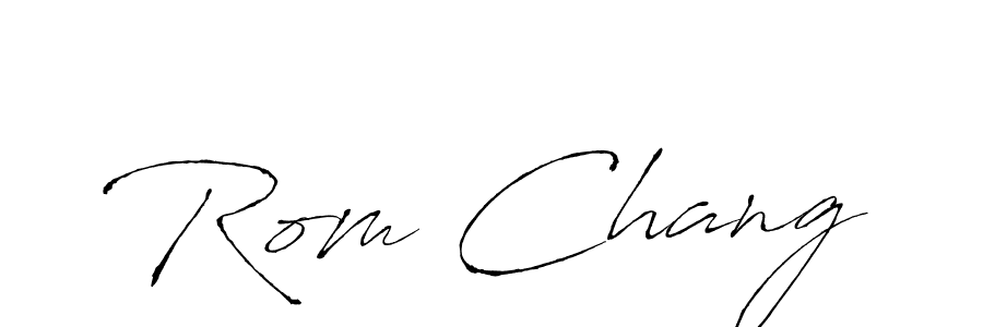 How to make Rom Chang signature? Antro_Vectra is a professional autograph style. Create handwritten signature for Rom Chang name. Rom Chang signature style 6 images and pictures png