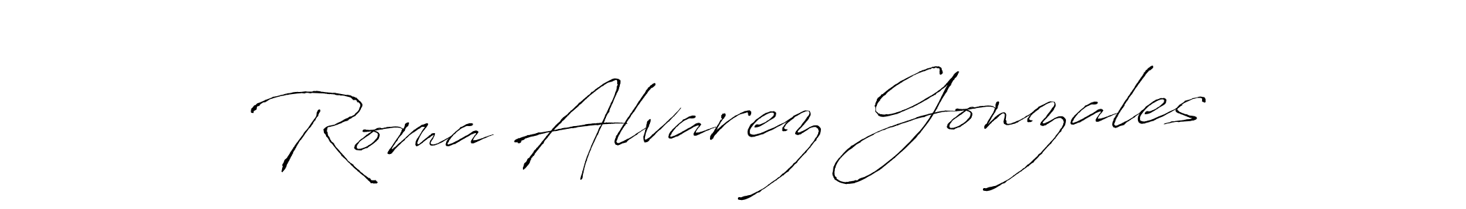 You can use this online signature creator to create a handwritten signature for the name Roma Alvarez Gonzales. This is the best online autograph maker. Roma Alvarez Gonzales signature style 6 images and pictures png