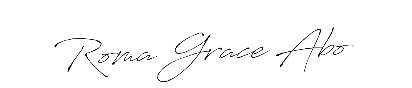 How to make Roma Grace Abo name signature. Use Antro_Vectra style for creating short signs online. This is the latest handwritten sign. Roma Grace Abo signature style 6 images and pictures png