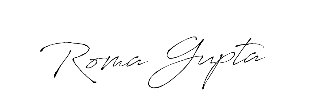 Make a beautiful signature design for name Roma Gupta. With this signature (Antro_Vectra) style, you can create a handwritten signature for free. Roma Gupta signature style 6 images and pictures png