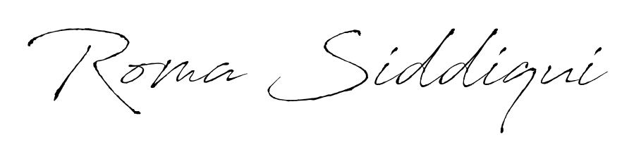 Express your personality with a custom Roma Siddiqui signature crafted with Antro_Vectra typography. Free transparent PNG download available. Roma Siddiqui signature style 6 images and pictures png
