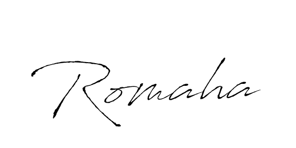 Antro_Vectra is a professional signature style that is perfect for those who want to add a touch of class to their signature. It is also a great choice for those who want to make their signature more unique. Get Romaha name to fancy signature for free. Romaha signature style 6 images and pictures png