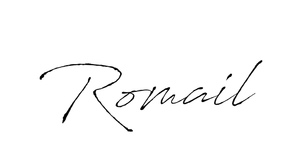 Antro_Vectra is a professional signature style that is perfect for those who want to add a touch of class to their signature. It is also a great choice for those who want to make their signature more unique. Get Romail name to fancy signature for free. Romail signature style 6 images and pictures png