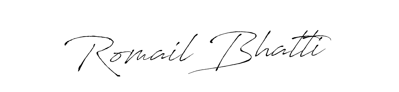 Use a signature maker to create a handwritten signature online. With this signature software, you can design (Antro_Vectra) your own signature for name Romail Bhatti. Romail Bhatti signature style 6 images and pictures png