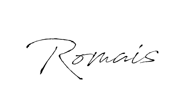Romais stylish signature style. Best Handwritten Sign (Antro_Vectra) for my name. Handwritten Signature Collection Ideas for my name Romais. Romais signature style 6 images and pictures png