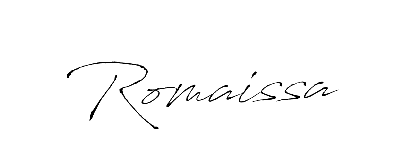 Antro_Vectra is a professional signature style that is perfect for those who want to add a touch of class to their signature. It is also a great choice for those who want to make their signature more unique. Get Romaissa name to fancy signature for free. Romaissa signature style 6 images and pictures png