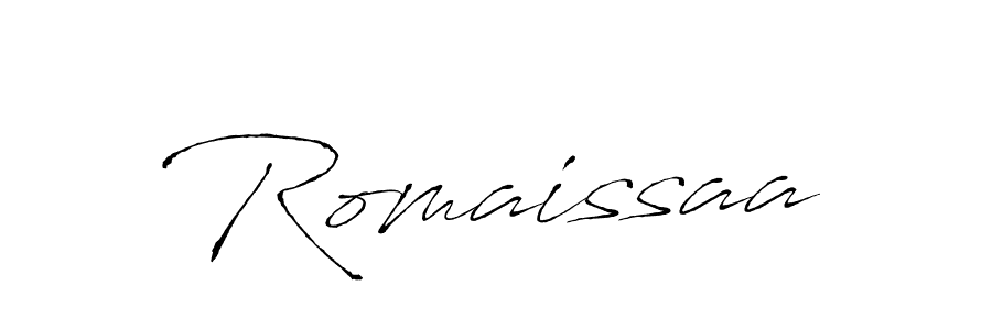 Use a signature maker to create a handwritten signature online. With this signature software, you can design (Antro_Vectra) your own signature for name Romaissaa. Romaissaa signature style 6 images and pictures png