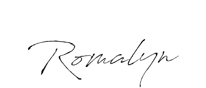 How to make Romalyn signature? Antro_Vectra is a professional autograph style. Create handwritten signature for Romalyn name. Romalyn signature style 6 images and pictures png