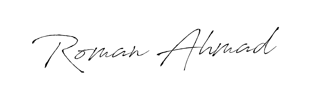 Make a beautiful signature design for name Roman Ahmad. With this signature (Antro_Vectra) style, you can create a handwritten signature for free. Roman Ahmad signature style 6 images and pictures png