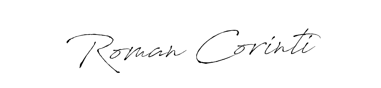 How to make Roman Corinti name signature. Use Antro_Vectra style for creating short signs online. This is the latest handwritten sign. Roman Corinti signature style 6 images and pictures png