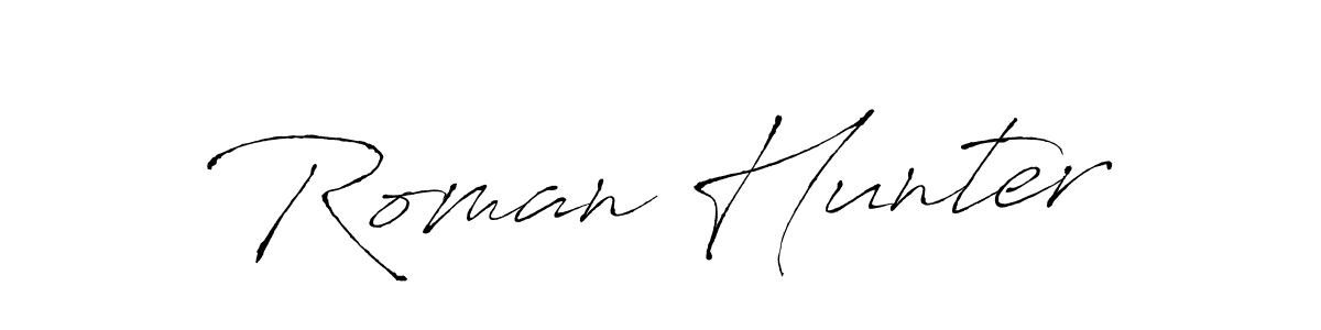 How to make Roman Hunter signature? Antro_Vectra is a professional autograph style. Create handwritten signature for Roman Hunter name. Roman Hunter signature style 6 images and pictures png