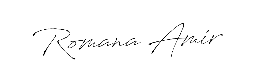 Similarly Antro_Vectra is the best handwritten signature design. Signature creator online .You can use it as an online autograph creator for name Romana Amir. Romana Amir signature style 6 images and pictures png