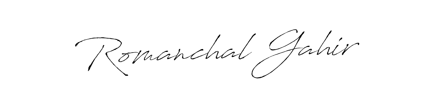 Design your own signature with our free online signature maker. With this signature software, you can create a handwritten (Antro_Vectra) signature for name Romanchal Gahir. Romanchal Gahir signature style 6 images and pictures png