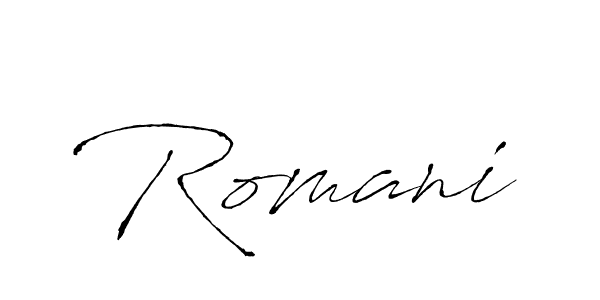 Create a beautiful signature design for name Romani. With this signature (Antro_Vectra) fonts, you can make a handwritten signature for free. Romani signature style 6 images and pictures png