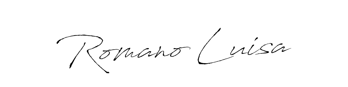 if you are searching for the best signature style for your name Romano Luisa. so please give up your signature search. here we have designed multiple signature styles  using Antro_Vectra. Romano Luisa signature style 6 images and pictures png