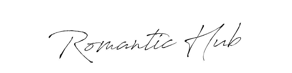 Also You can easily find your signature by using the search form. We will create Romantic Hub name handwritten signature images for you free of cost using Antro_Vectra sign style. Romantic Hub signature style 6 images and pictures png