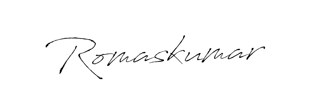 Use a signature maker to create a handwritten signature online. With this signature software, you can design (Antro_Vectra) your own signature for name Romaskumar. Romaskumar signature style 6 images and pictures png