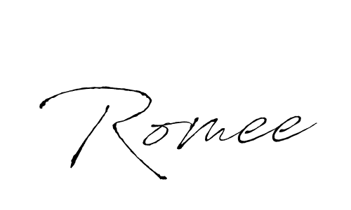 Make a beautiful signature design for name Romee. With this signature (Antro_Vectra) style, you can create a handwritten signature for free. Romee signature style 6 images and pictures png