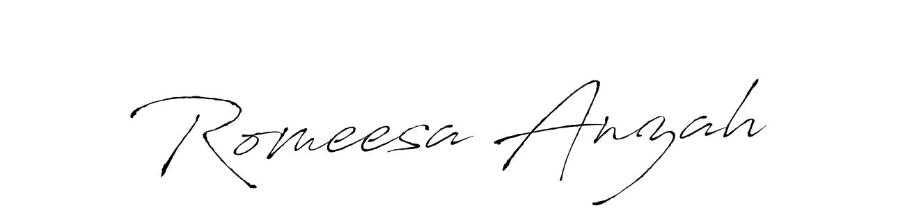 Design your own signature with our free online signature maker. With this signature software, you can create a handwritten (Antro_Vectra) signature for name Romeesa Anzah. Romeesa Anzah signature style 6 images and pictures png