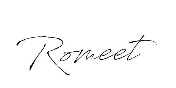 Make a beautiful signature design for name Romeet. With this signature (Antro_Vectra) style, you can create a handwritten signature for free. Romeet signature style 6 images and pictures png