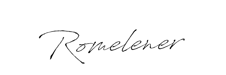 Make a beautiful signature design for name Romelener. With this signature (Antro_Vectra) style, you can create a handwritten signature for free. Romelener signature style 6 images and pictures png