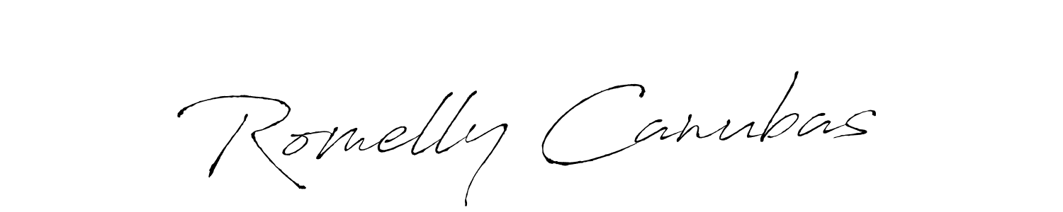 Romelly Canubas stylish signature style. Best Handwritten Sign (Antro_Vectra) for my name. Handwritten Signature Collection Ideas for my name Romelly Canubas. Romelly Canubas signature style 6 images and pictures png