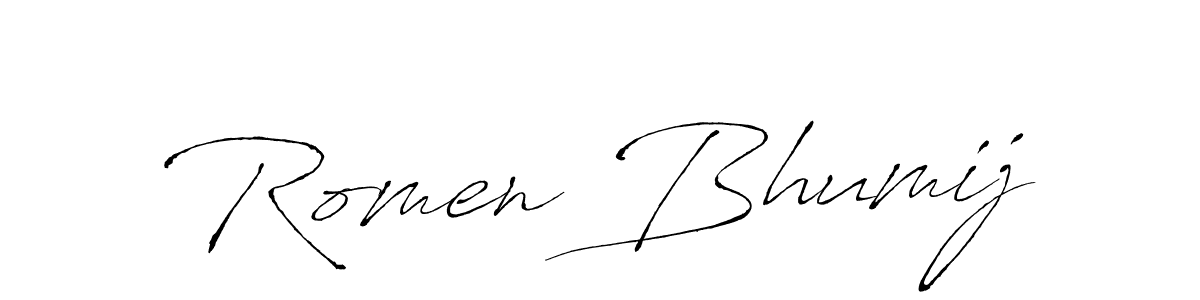 You should practise on your own different ways (Antro_Vectra) to write your name (Romen Bhumij) in signature. don't let someone else do it for you. Romen Bhumij signature style 6 images and pictures png
