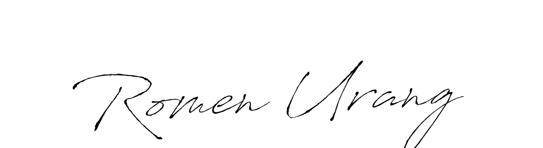 Make a beautiful signature design for name Romen Urang. With this signature (Antro_Vectra) style, you can create a handwritten signature for free. Romen Urang signature style 6 images and pictures png