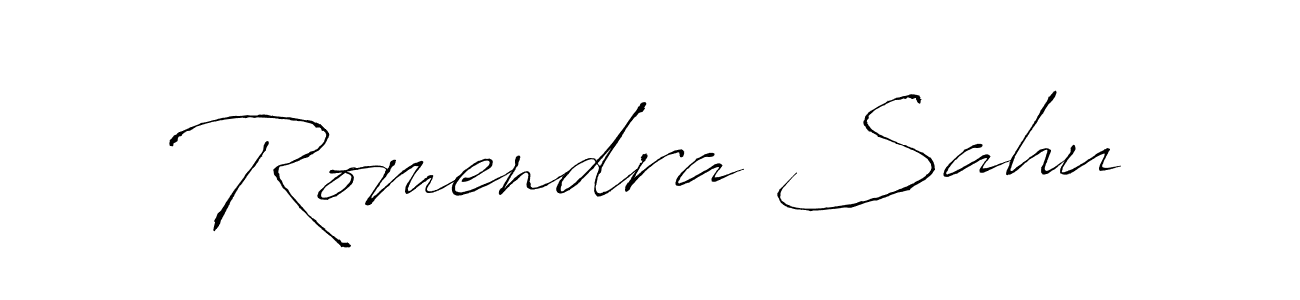 Romendra Sahu stylish signature style. Best Handwritten Sign (Antro_Vectra) for my name. Handwritten Signature Collection Ideas for my name Romendra Sahu. Romendra Sahu signature style 6 images and pictures png