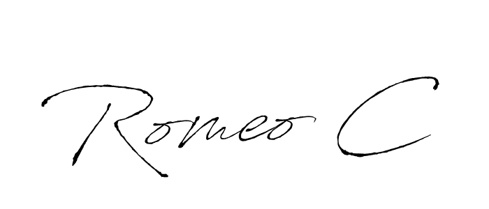 Romeo C stylish signature style. Best Handwritten Sign (Antro_Vectra) for my name. Handwritten Signature Collection Ideas for my name Romeo C. Romeo C signature style 6 images and pictures png