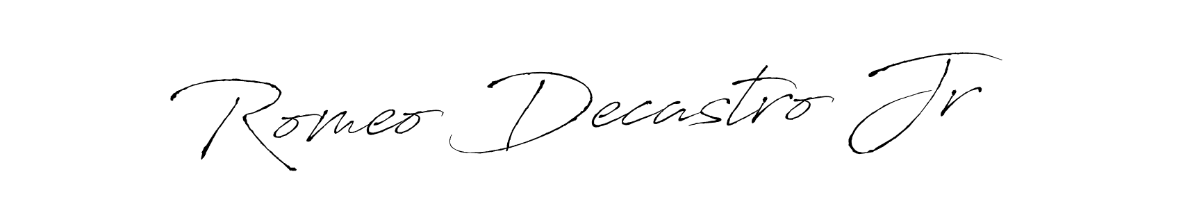 It looks lik you need a new signature style for name Romeo Decastro Jr. Design unique handwritten (Antro_Vectra) signature with our free signature maker in just a few clicks. Romeo Decastro Jr signature style 6 images and pictures png