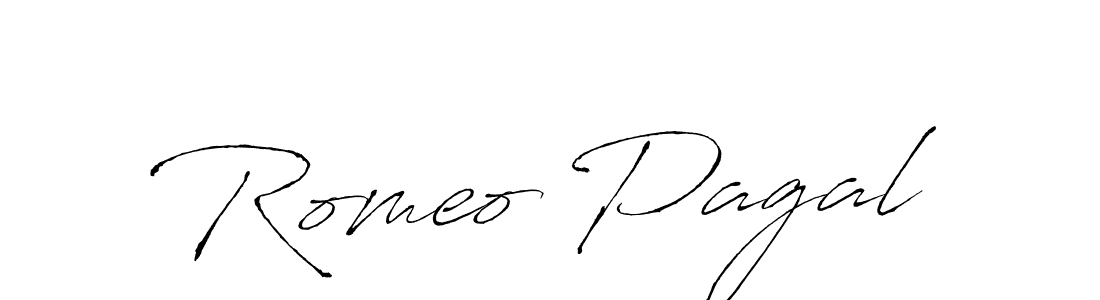 How to make Romeo Pagal name signature. Use Antro_Vectra style for creating short signs online. This is the latest handwritten sign. Romeo Pagal signature style 6 images and pictures png