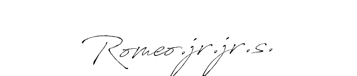 How to make Romeo.jr.jr.s. name signature. Use Antro_Vectra style for creating short signs online. This is the latest handwritten sign. Romeo.jr.jr.s. signature style 6 images and pictures png