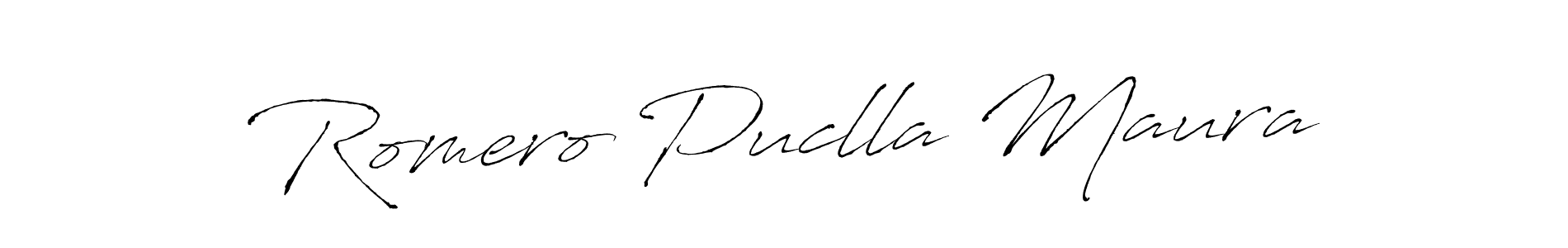 How to make Romero Puclla Maura name signature. Use Antro_Vectra style for creating short signs online. This is the latest handwritten sign. Romero Puclla Maura signature style 6 images and pictures png