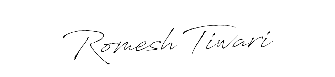 The best way (Antro_Vectra) to make a short signature is to pick only two or three words in your name. The name Romesh Tiwari include a total of six letters. For converting this name. Romesh Tiwari signature style 6 images and pictures png