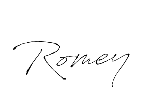 Create a beautiful signature design for name Romey. With this signature (Antro_Vectra) fonts, you can make a handwritten signature for free. Romey signature style 6 images and pictures png