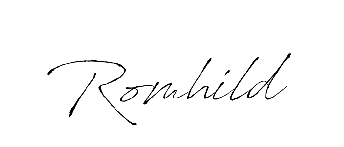Design your own signature with our free online signature maker. With this signature software, you can create a handwritten (Antro_Vectra) signature for name Romhild. Romhild signature style 6 images and pictures png