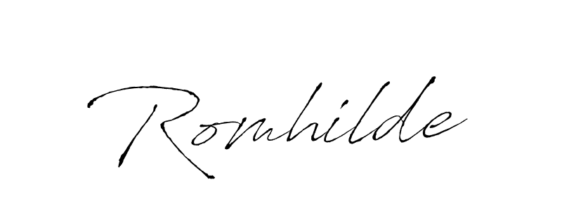 How to make Romhilde signature? Antro_Vectra is a professional autograph style. Create handwritten signature for Romhilde name. Romhilde signature style 6 images and pictures png