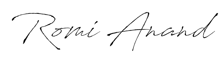 Create your official email sign-off with Romi Anand name in Antro_Vectra style. Crisp, clean, and perfectly legible across all screens. Romi Anand signature style 6 images and pictures png