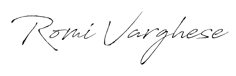 See photos of Romi Varghese official signature. Check more albums & portfolios. Read reviews & check more about Antro_Vectra font. Romi Varghese signature style 6 images and pictures png