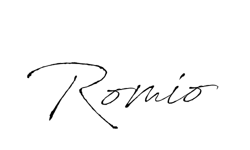 The best way (Antro_Vectra) to make a short signature is to pick only two or three words in your name. The name Romio include a total of six letters. For converting this name. Romio signature style 6 images and pictures png