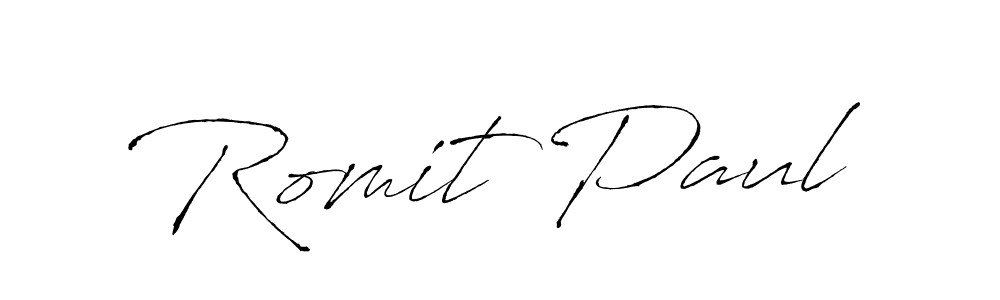 Design your own signature with our free online signature maker. With this signature software, you can create a handwritten (Antro_Vectra) signature for name Romit Paul. Romit Paul signature style 6 images and pictures png