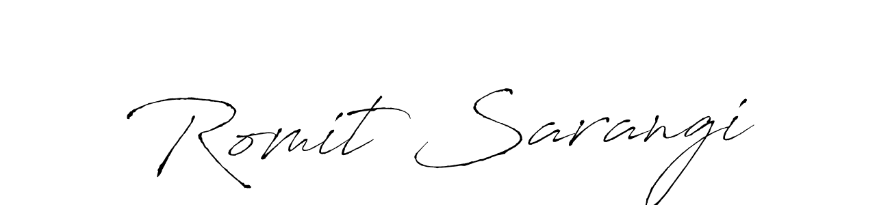 Romit Sarangi stylish signature style. Best Handwritten Sign (Antro_Vectra) for my name. Handwritten Signature Collection Ideas for my name Romit Sarangi. Romit Sarangi signature style 6 images and pictures png