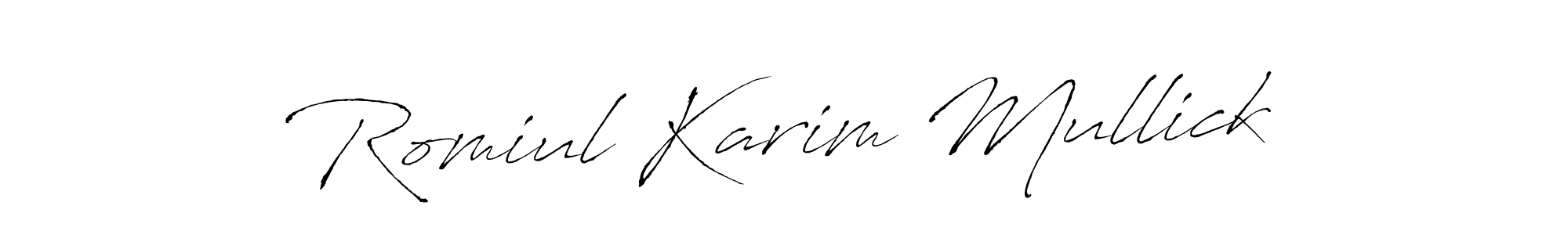 Create a beautiful signature design for name Romiul Karim Mullick. With this signature (Antro_Vectra) fonts, you can make a handwritten signature for free. Romiul Karim Mullick signature style 6 images and pictures png