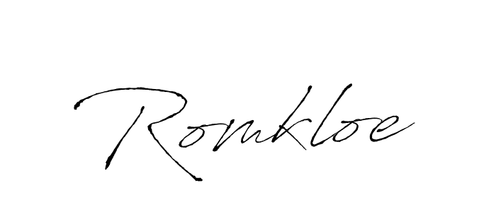 How to make Romkloe name signature. Use Antro_Vectra style for creating short signs online. This is the latest handwritten sign. Romkloe signature style 6 images and pictures png