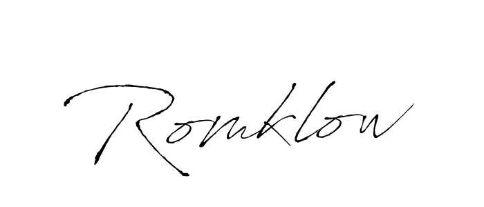 How to make Romklow name signature. Use Antro_Vectra style for creating short signs online. This is the latest handwritten sign. Romklow signature style 6 images and pictures png