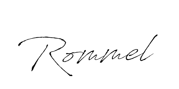 Design your own signature with our free online signature maker. With this signature software, you can create a handwritten (Antro_Vectra) signature for name Rommel. Rommel signature style 6 images and pictures png